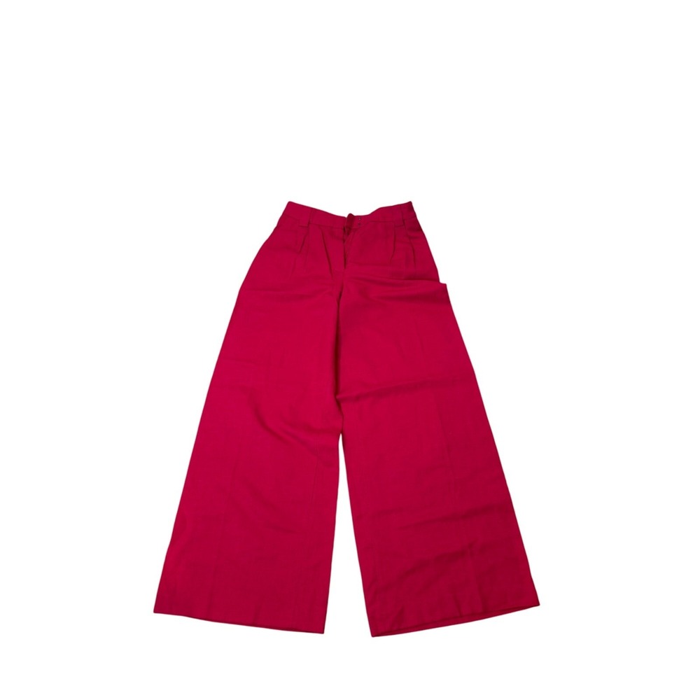 EXPRESS Wide Leg Pants Fuchsia Pink High Waisted Pleated 4R